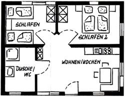 Ferienwohnung Graebners Nest, Grundriss