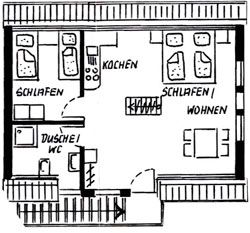 Turm Ferienwohnung, Grundriss